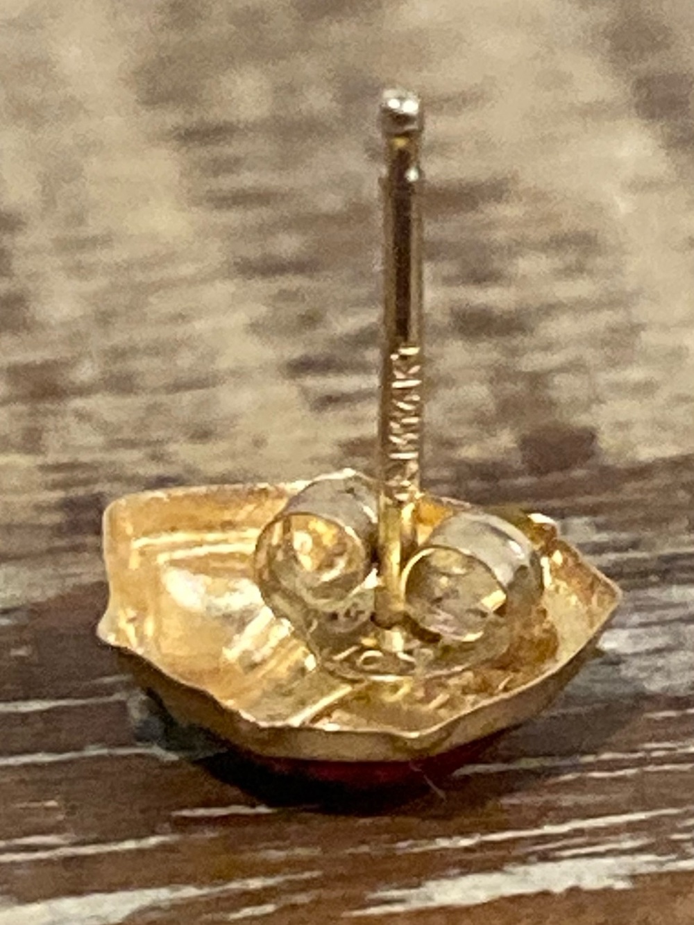 14K Gold Ladybug Enamel Earring Scrap Gold Single Earring with 10K Gold Backer - Picture 7 of 16